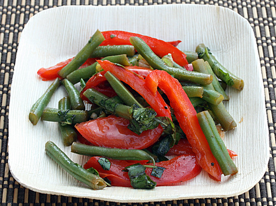 Thai Bean Salad on Palm Plate