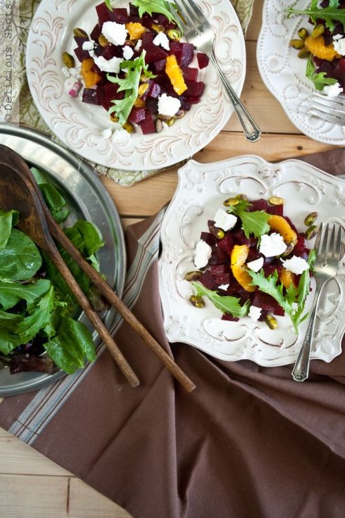 beet goat cheese salad from delicious shots